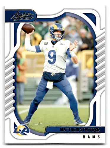 Matthew Stafford 2022 Panini Absolute Yellow football card in Near Mint condition LA Rams