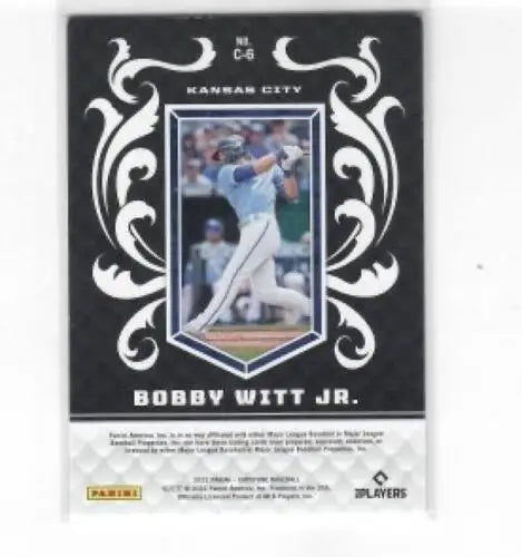 Bobby Witt Jr. 2022 Panini Capstone Crest baseball card with original gloss NM-MT Royals