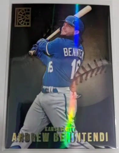 Andrew Benintendi baseball card from 2022 Panini Capstone Gold series, NM-MT Royals