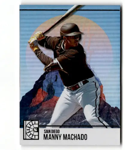 Baseball card of Manny Machado in batting stance from Panini Capstone Summit series