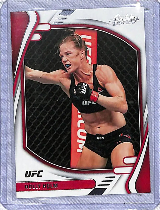 UFC trading card of Holly Holm in black gear from Panini Chronicles Absolute 2022