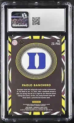 Graded Paolo Banchero basketball card from Panini Chronicles Draft Picks set