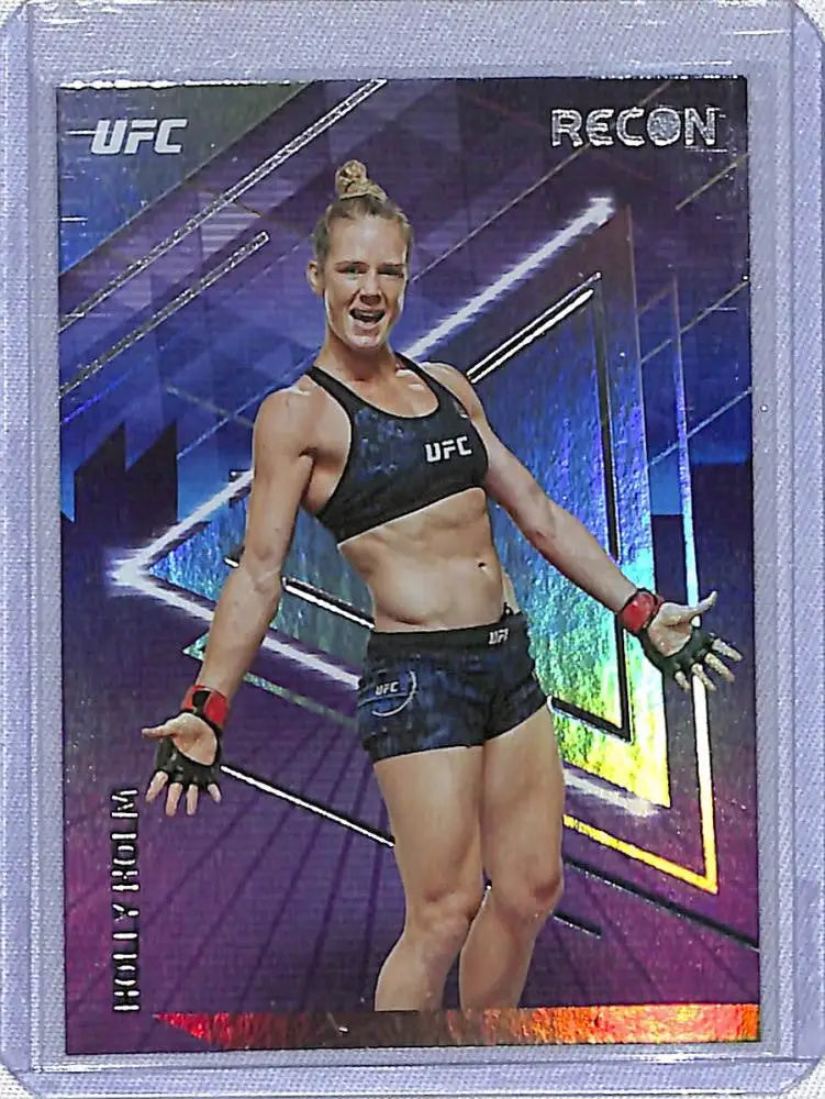 Holly Holm 2022 Panini Chronicles Recon UFC trading card with holographic finish