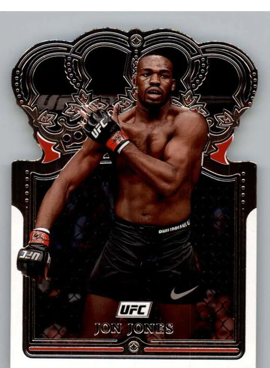 UFC trading card featuring Jon Jones in black shorts from Panini Chronicles UFC series