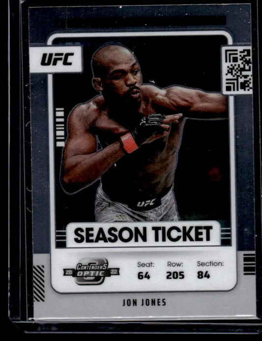 UFC trading card of Jon Jones in a defensive stance from Panini Chronicles UFC