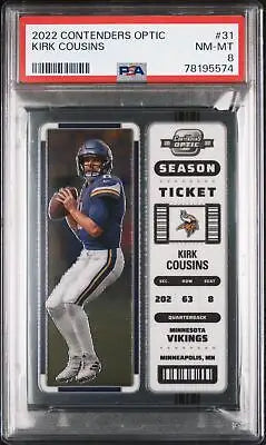 2022 Panini Contenders Optic Kirk Cousins #31 Football PSA 8