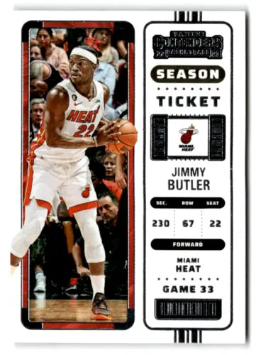 Jimmy Butler basketball card featuring original gloss from 2022 Panini Contenders Season Ticket