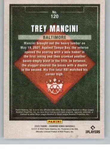 Trey Mancini baseball card from 2022 Panini Diamond Kings with original gloss finish