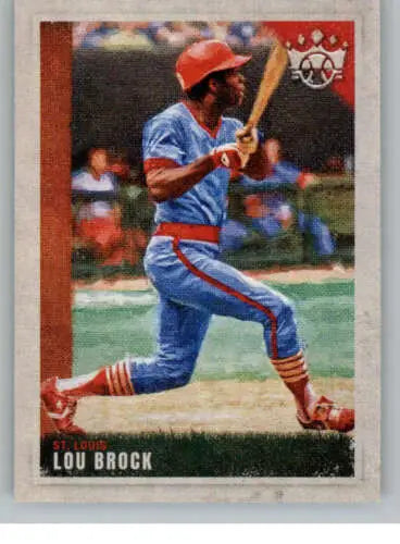 Lou Brock baseball card from 2022 Panini Diamond Kings in original gloss condition