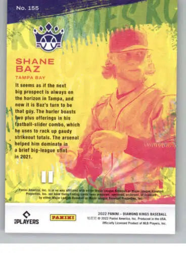 Shane Baz baseball card from 2022 Panini Diamond Kings with original gloss finish