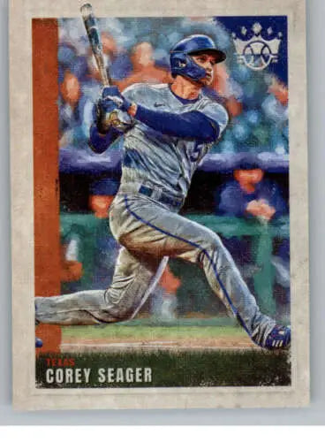 Corey Seager baseball card from 2022 Panini Diamond Kings with original gloss, Rangers