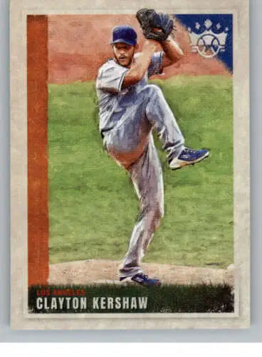 Clayton Kershaw baseball card from 2022 Panini Diamond Kings with original gloss finish