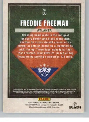 2022 Panini Diamond Kings #56 Freddie Freeman baseball card with original gloss finish