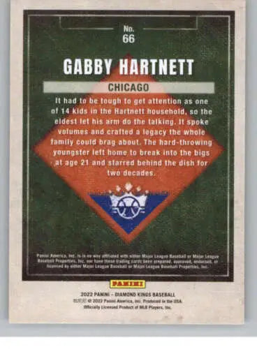 Gabby Hartnett baseball card from 2022 Panini Diamond Kings featuring original gloss