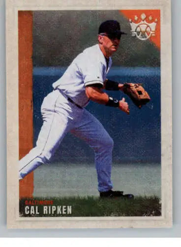 Cal Ripken baseball card from 2022 Panini Diamond Kings with original gloss features