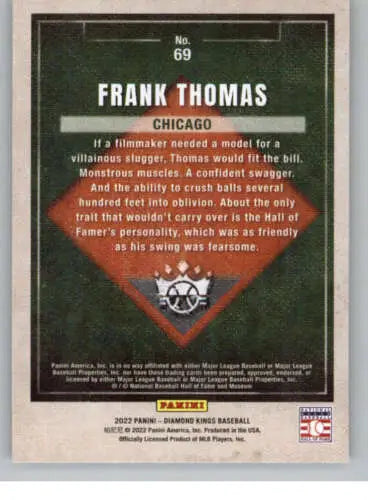 Frank Thomas baseball card from 2022 Panini Diamond Kings with original gloss