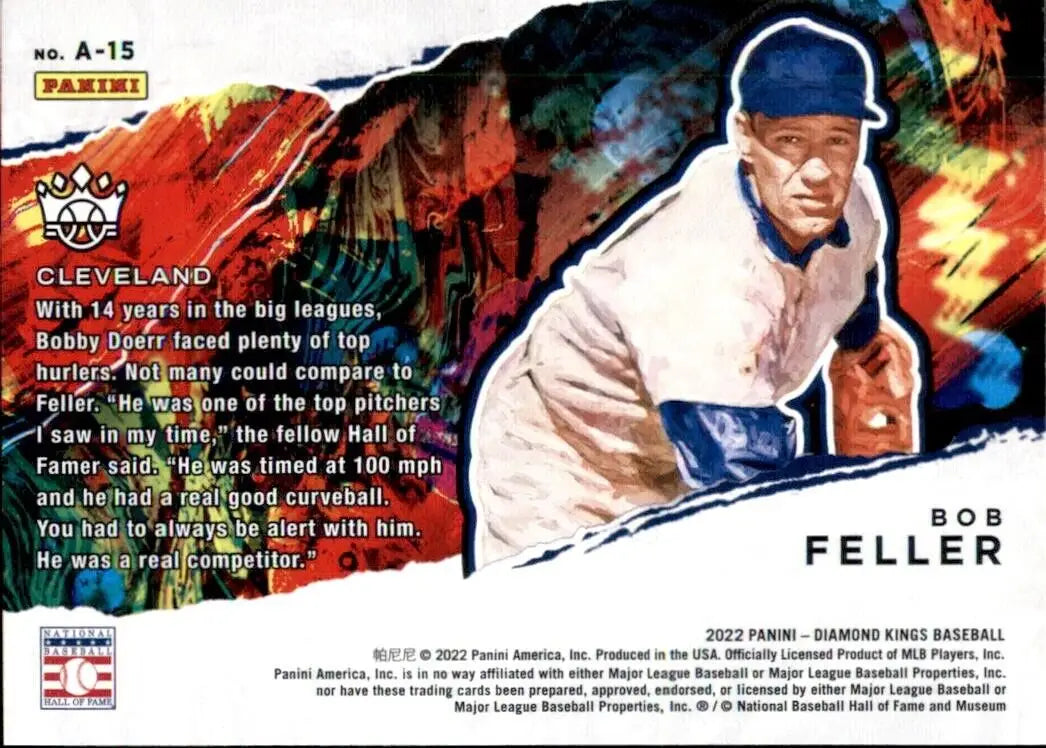 2022 Panini Diamond Kings Aficionado Bob Feller Cleveland Indians Baseball Card