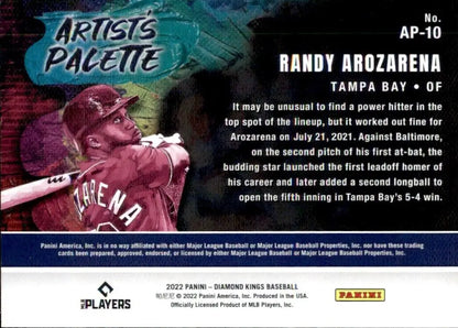 Randy Arozarena baseball card from 2022 Panini Diamond Kings Artists Palette collection