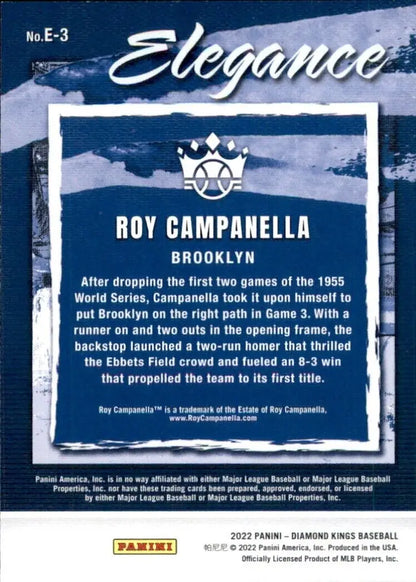 2022 Panini Diamond Kings Elegance Roy Campanella Brooklyn Dodgers Baseball Card