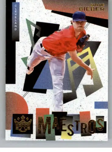 Baseball player in pitching stance wearing red jersey in 2022 Panini Diamond Kings Maestros