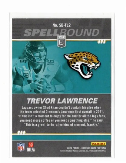 NFL trading card showcasing the Jacksonville Jaguars logo from Panini Donruss Elite