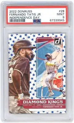 Graded 2022 Panini Donruss Fernando Tatis Jr. Independence Day Baseball PSA 9 card