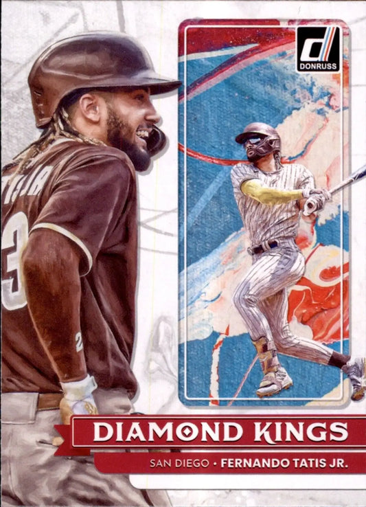 Fernando Tatis Jr. baseball card from 2022 Panini Donruss Diamond Kings San Diego Padres