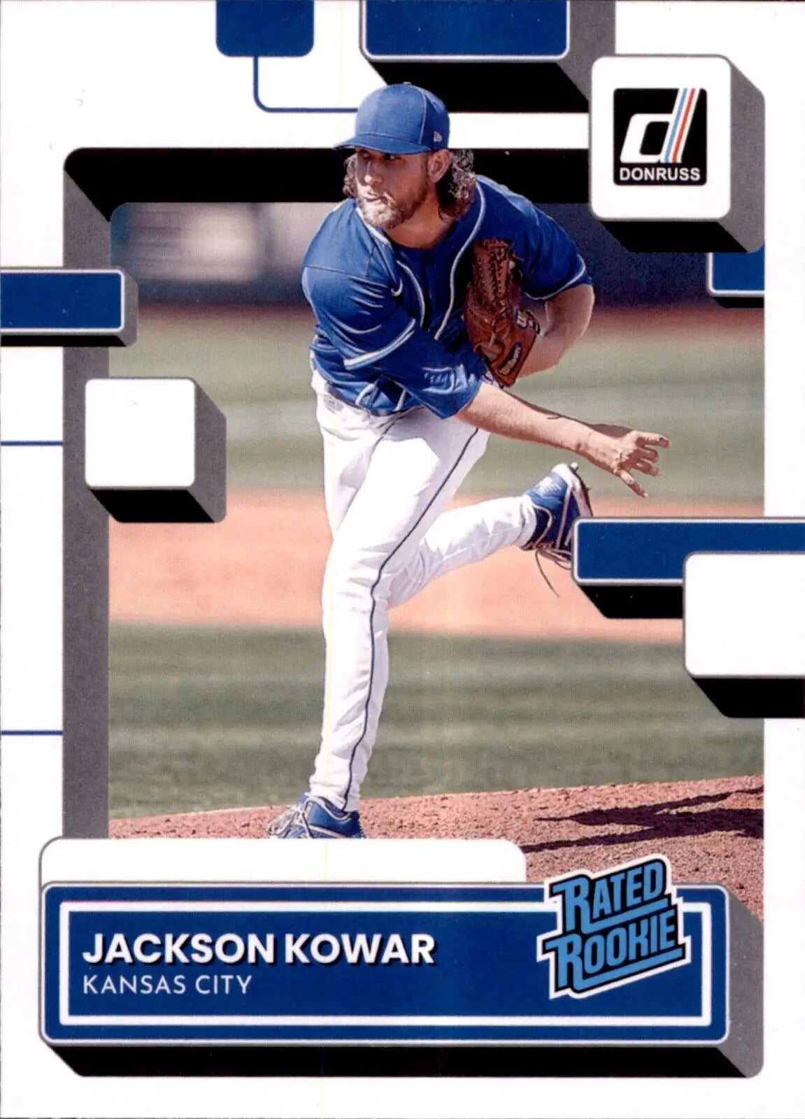 Jackson Kowar Rated Rookie baseball card from 2022 Panini Donruss Kansas City Royals