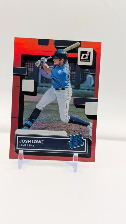 Josh Lowe 2022 Panini Donruss Red Holo Foil RC #55 Tampa Bay Rays Baseball Card