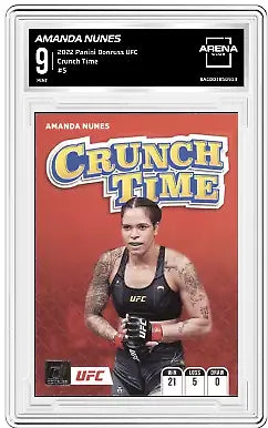 UFC Amanda Nunes trading card from 2022 Panini Donruss Crunch Time set