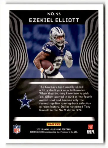 2022 Panini Illusions Ezekiel Elliott football card with original gloss features