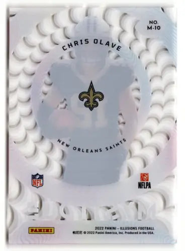 Chris Olave football card from 2022 Panini Illusions Mystique with original gloss finish