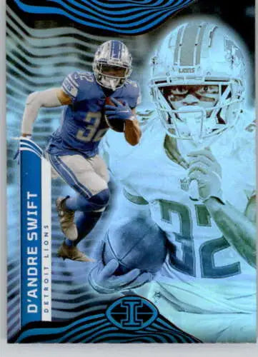 D’Andre Swift football card from 2022 Panini Illusions Retail showing original gloss