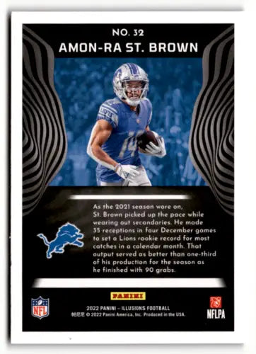 Amon-Ra St. Brown football card from 2022 Panini Illusions Retail with original gloss