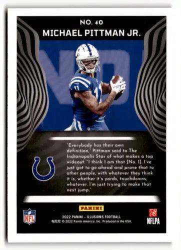 Michael Pittman Jr. football card from 2022 Panini Illusions Retail with original gloss