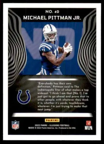 Michael Pittman Jr. football card from Panini Illusions Retail with original gloss finish