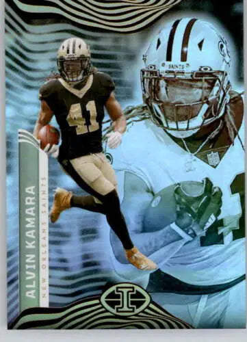 Alvin Kamara football card from 2022 Panini Illusions Retail showcasing original gloss