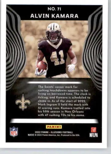 Alvin Kamara 2022 Panini Illusions Retail football card with original gloss finish