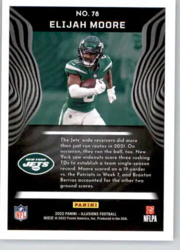 Elijah Moore Football Card from 2022 Panini Illusions Retail with original gloss finish