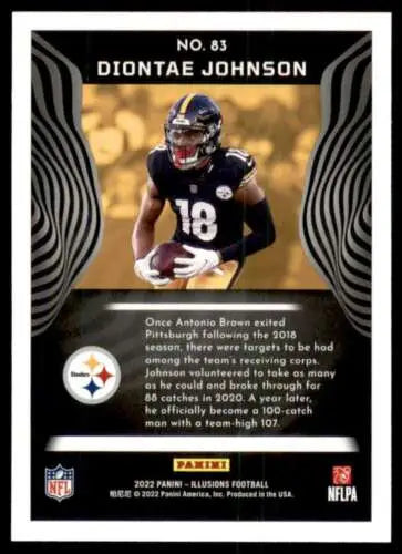 Diontae Johnson football card from 2022 Panini Illusions Retail with original gloss finish