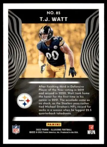 2022 Panini Illusions Retail T.J. Watt football card with original gloss finish