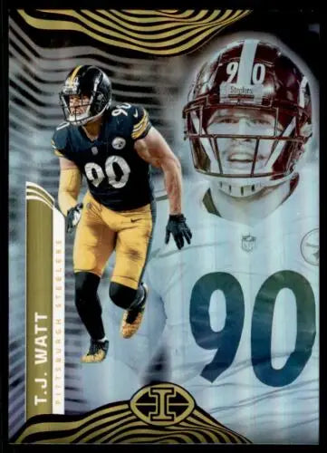 2022 Panini Illusions Retail T.J. Watt football card with original gloss, Steelers ID:52253