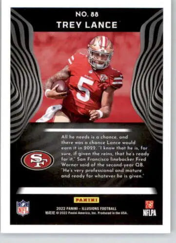 Trey Lance football card from 2022 Panini Illusions Retail showcasing original gloss