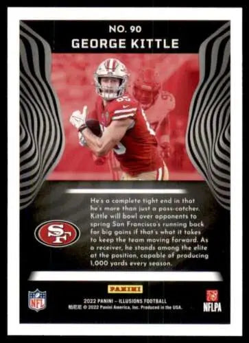 George Kittle football card from 2022 Panini Illusions Retail featuring original gloss