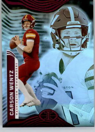 Carson Wentz football card from 2022 Panini Illusions Retail with original gloss finish