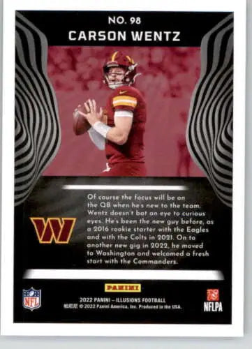 Carson Wentz 2022 Panini Illusions Retail #98 football card with original gloss