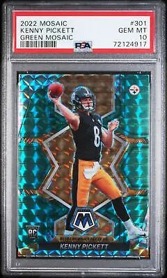 Graded 2022 Panini Mosaic Kenny Pickett #301 Green Mosaic Football PSA 10 card