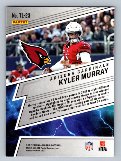 Kyler Murray football card from 2022 Panini Mosaic Thunder Lane collection