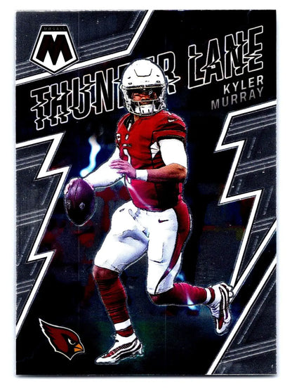 Kyler Murray football card from 2022 Panini Mosaic Thunder Lane series