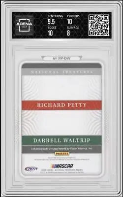 Graded Richard Petty and Darrell Waltrip trading card from 2022 Panini NT NASCAR